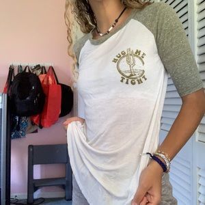 Green and white t-shirt